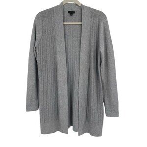 Talbots Silver Metallic Open Front Cardigan Sweater Size Medium
